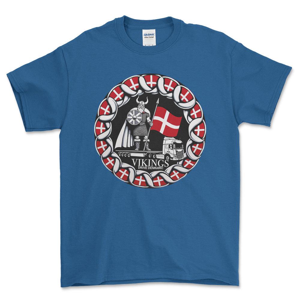 Lastbilchauffør - Vikings Drive Denmark T-Shirt-Beklædning-Lastbilchauffør-Blå Royal-S-Garage Culture Shop- garage - man cave - merchandise