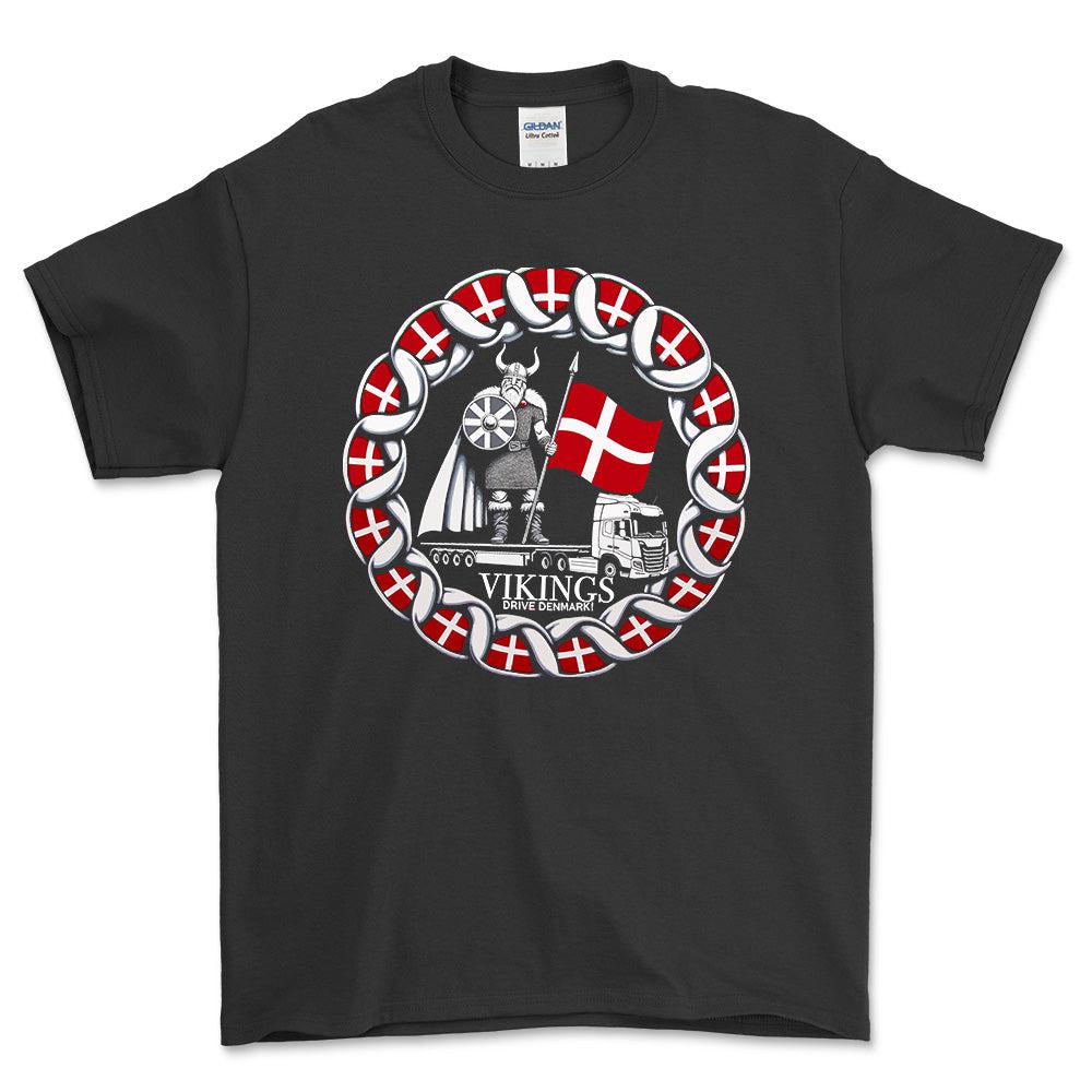 Lastbilchauffør - Vikings Drive Denmark T-Shirt-Beklædning-Lastbilchauffør-Sort-S-Garage Culture Shop- garage - man cave - merchandise