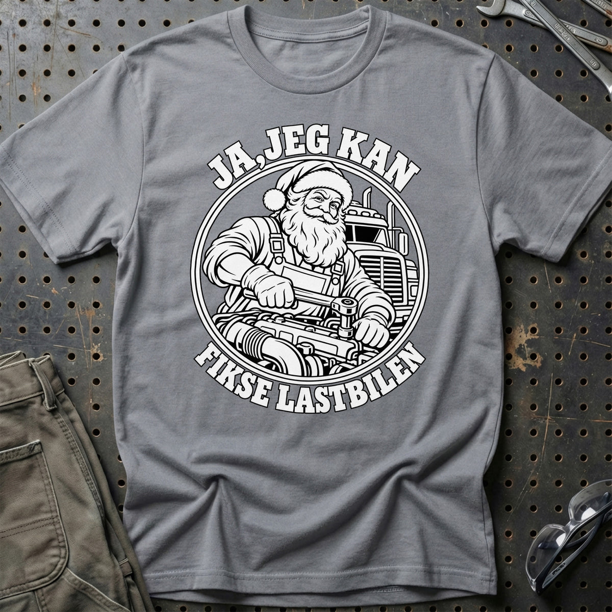 
Lastbilmekaniker – Santa Kan Det – Jul T-Shirt – Grå Sport