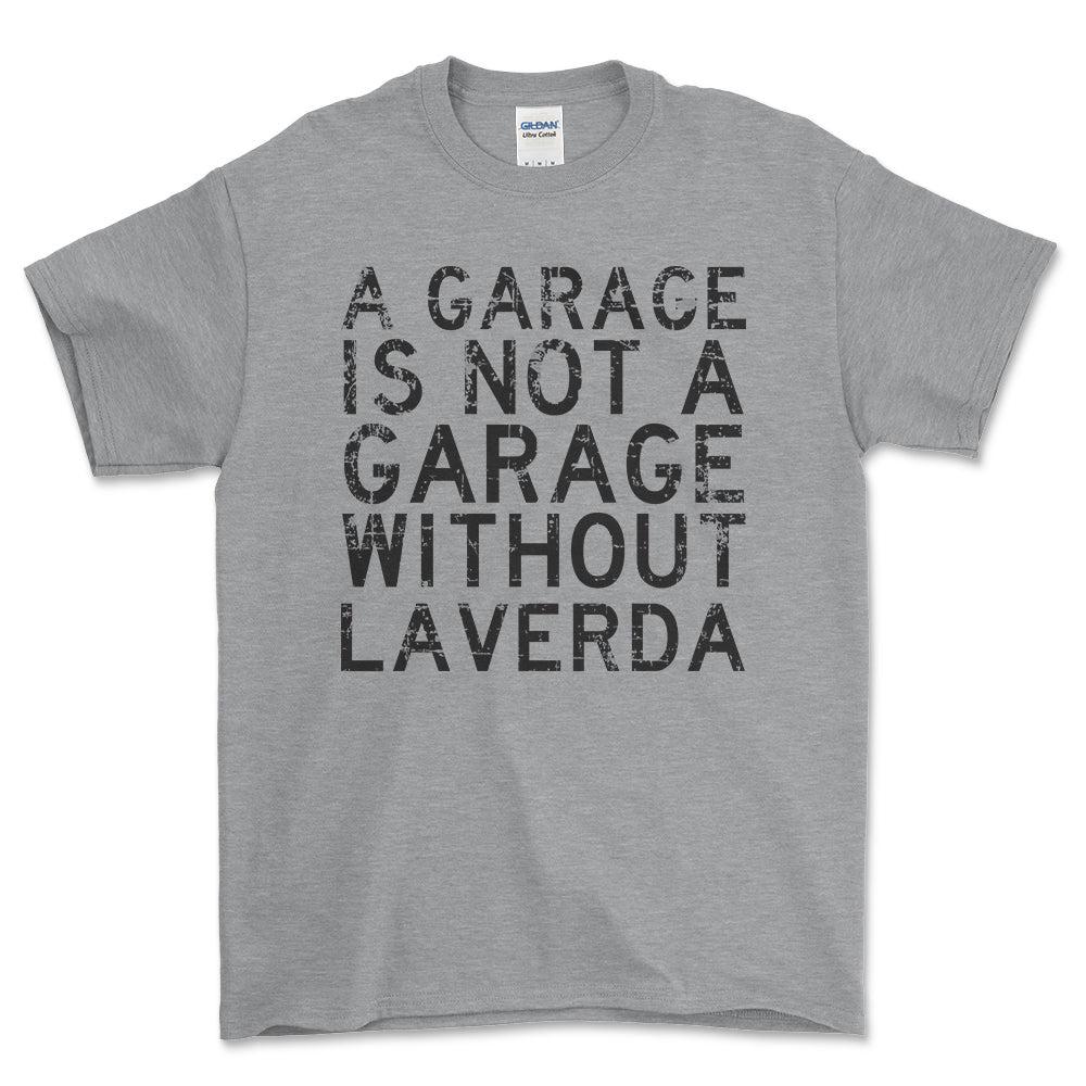 Laverda - A Garage Is Not A Garage Without Laverda - Unisex T-Shirt , Bomuld-Beklædning-Laverda-Grå Sport-S-Forside-Garage Culture Shop- garage - man cave - merchandise