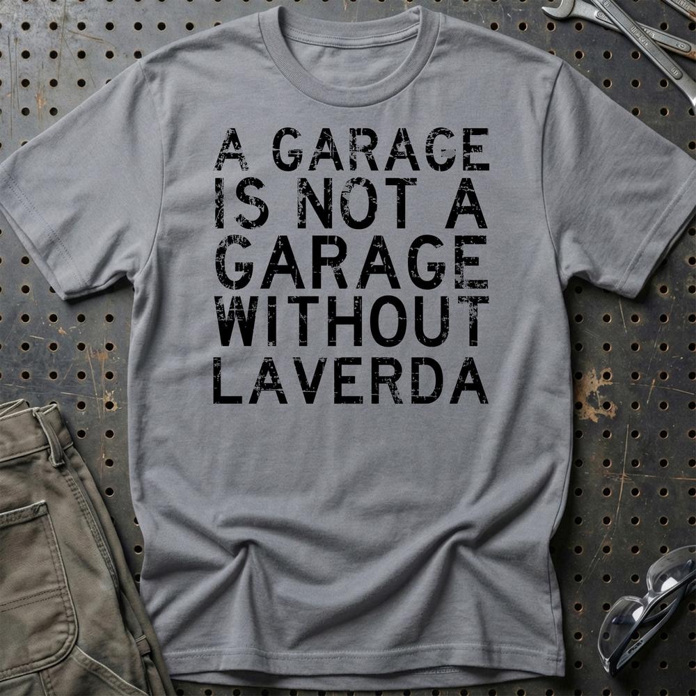 Laverda - A Garage Is Not A Garage Without Laverda - Unisex T-Shirt , Bomuld-Beklædning-Laverda-Grå Sport-S-Garage Culture Shop- garage - man cave - merchandise