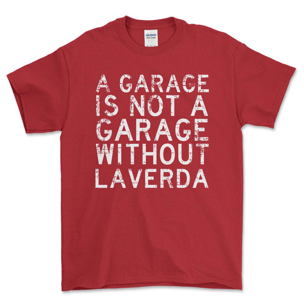 Laverda - A Garage Is Not A Garage Without Laverda - Unisex T-Shirt , Bomuld-Beklædning-Laverda-Rød-S-Forside-Garage Culture Shop- garage - man cave - merchandise