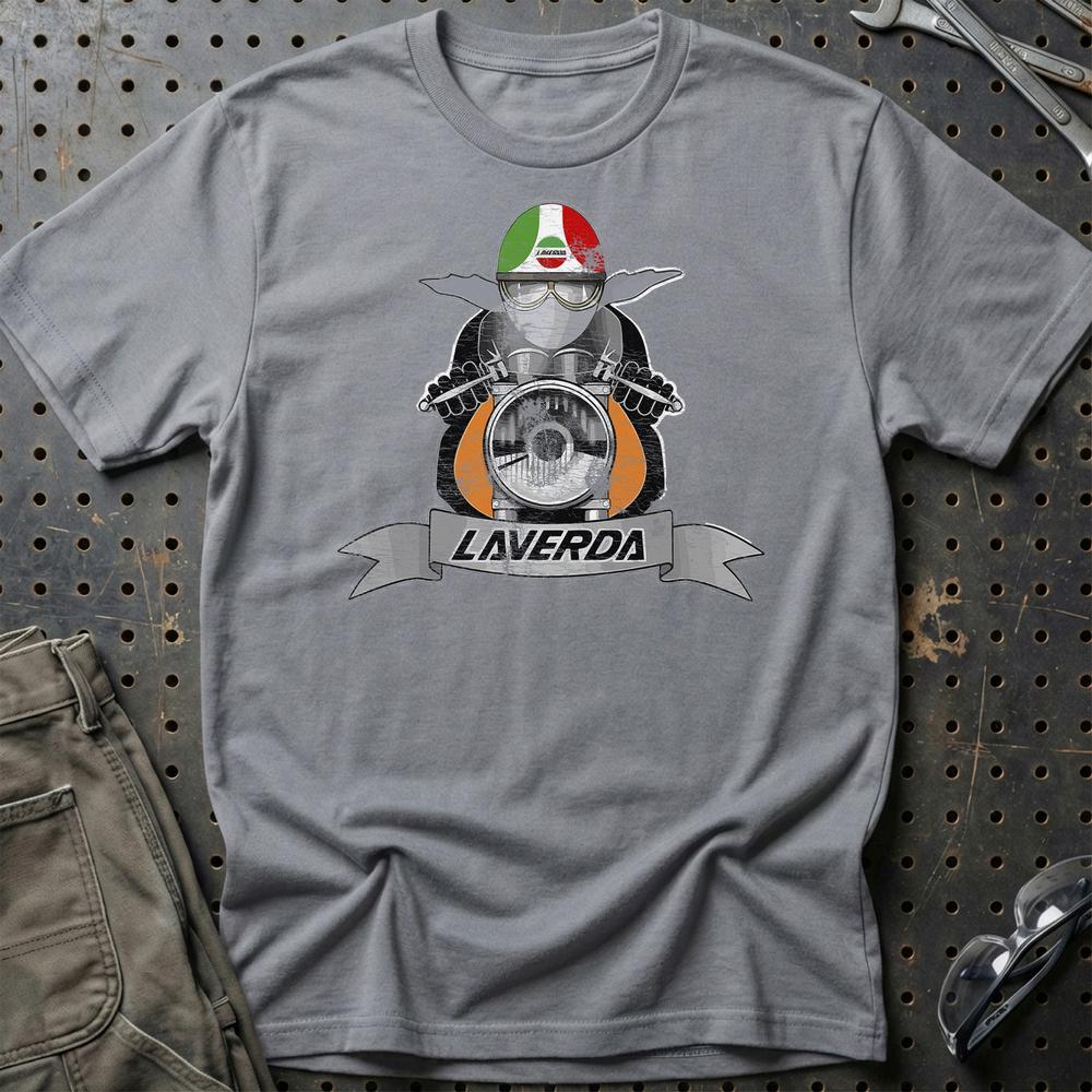 Laverda Biker Vintage Style T-Shirt-Beklædning-Laverda-Grå Sport-S-Garage Culture Shop- garage - man cave - merchandise