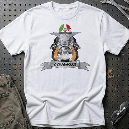 Laverda Biker Vintage Style Unisex T-Shirt , Bomuld-Beklædning-Laverda-Hvid-S-Garage Culture Shop- garage - man cave - merchandise
