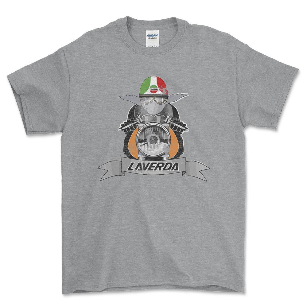Laverda Biker Vintage Style Unisex T-Shirt , Bomuld-Beklædning-Laverda-Grå Sport-S-Forside-Garage Culture Shop- garage - man cave - merchandise