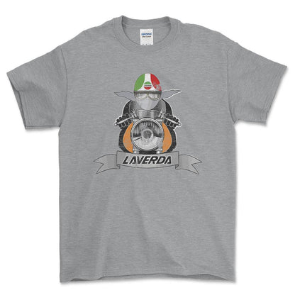 Laverda Biker Vintage Style Unisex T-Shirt , Bomuld-Beklædning-Laverda-Grå Sport-S-Forside-Garage Culture Shop- garage - man cave - merchandise