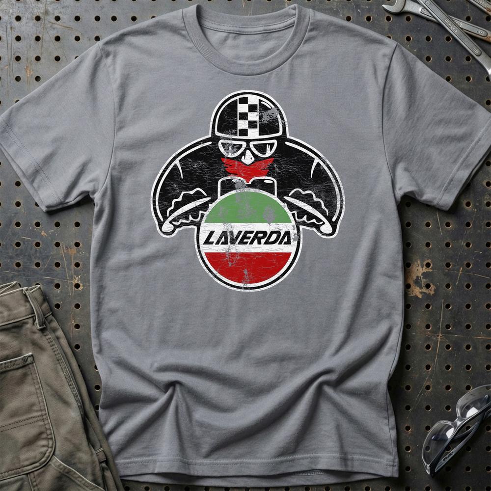 Laverda Biker Vintage Style Unisex T-Shirt , Bomuld-Beklædning-Laverda-Grå Sport-S-Garage Culture Shop- garage - man cave - merchandise
