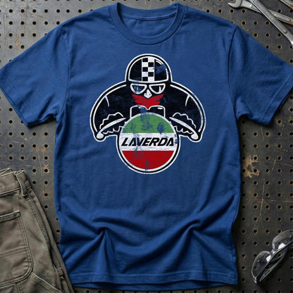 Laverda Biker Vintage Style Unisex T-Shirt , Bomuld-Beklædning-Laverda-Blå Royal-S-Garage Culture Shop- garage - man cave - merchandise
