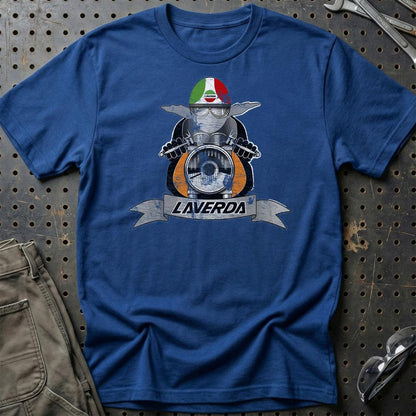 Laverda Biker Vintage Style Unisex T-Shirt , Bomuld-Beklædning-Laverda-Blå Royal-S-Garage Culture Shop- garage - man cave - merchandise