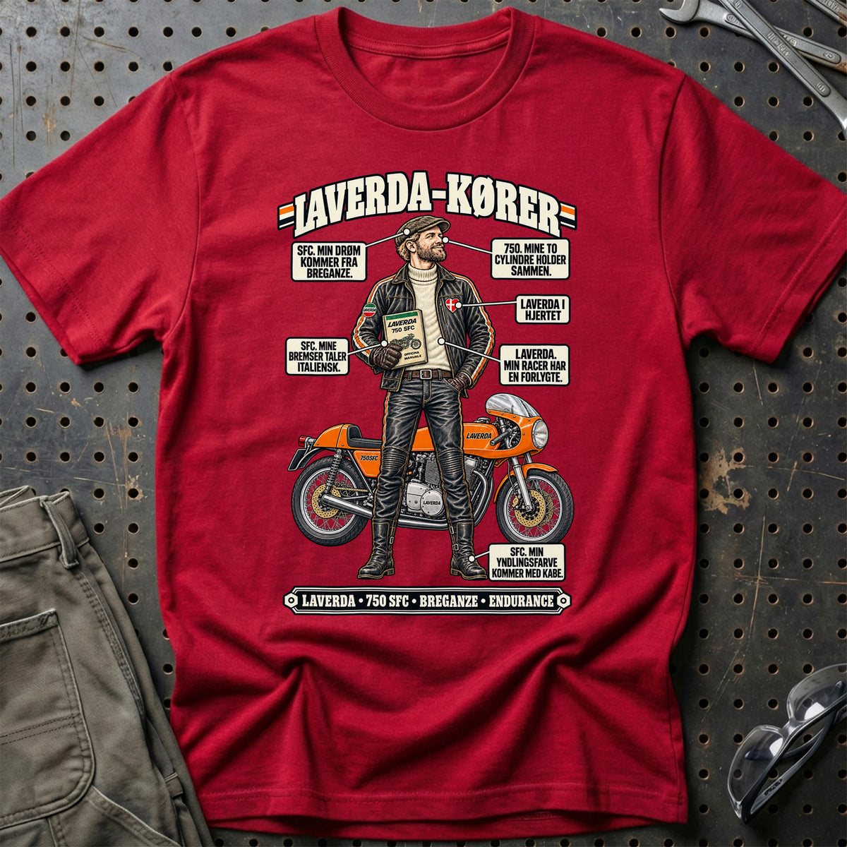 
Laverda-Kører T-Shirt – Rød