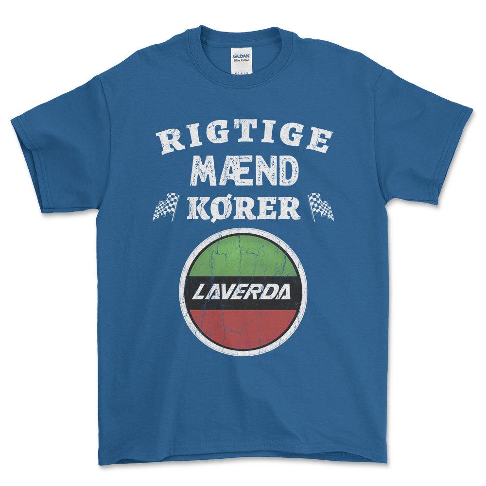 Laverda Rigtige Mænd Kører - Unisex T-Shirt , Bomuld-Beklædning-Laverda-Blå Royal-S-Forside-Garage Culture Shop- garage - man cave - merchandise