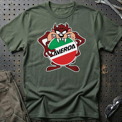 Laverda TAZ Unisex T-Shirt , Bomuld-Beklædning-Laverda-Grøn Militær-S-Garage Culture Shop- garage - man cave - merchandise