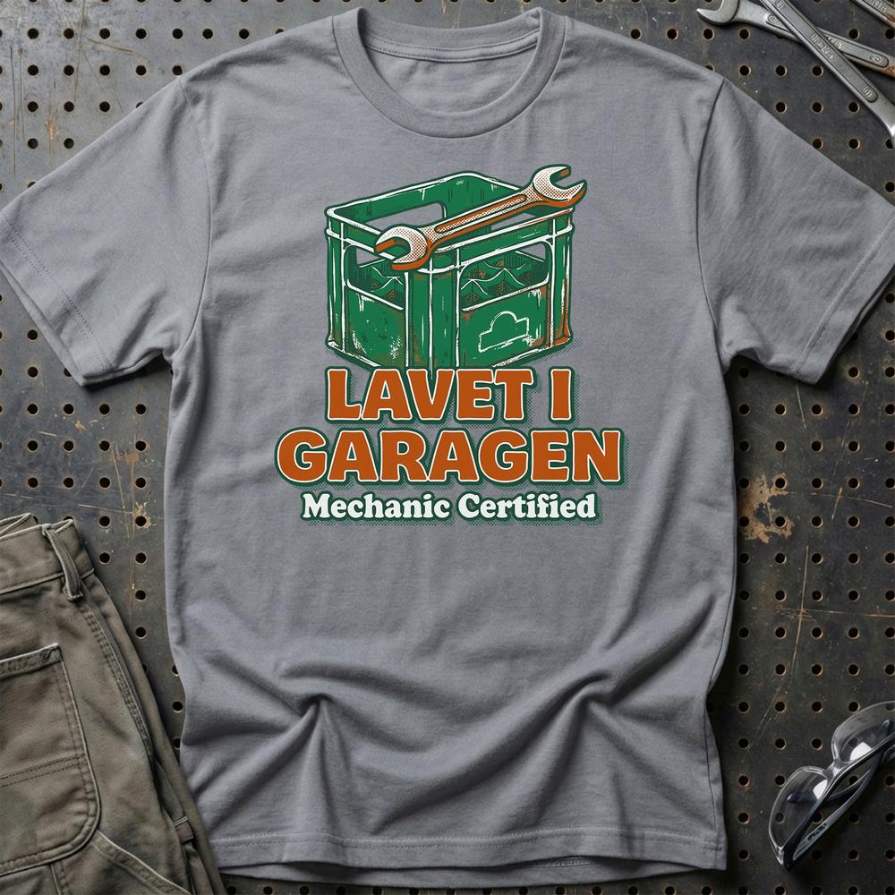 Lavet i Garagen - Mekaniker T-Shirt-Beklædning-Garage Culture-Grå Sport-S-Garage Culture Shop- garage - man cave - merchandise