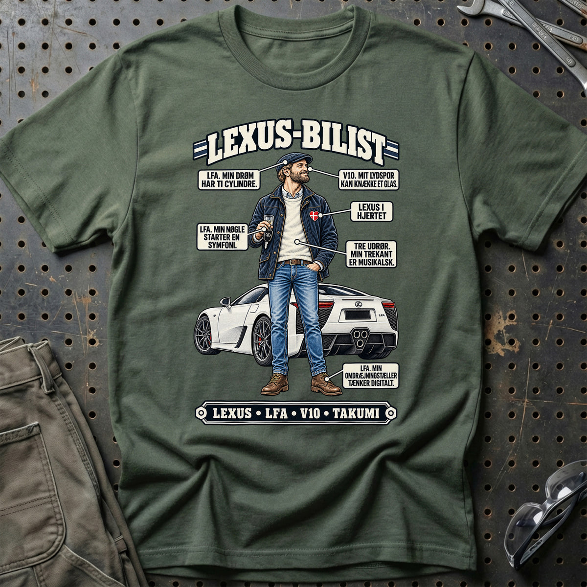 
Lexus-Bilist T-Shirt – Grøn Militær