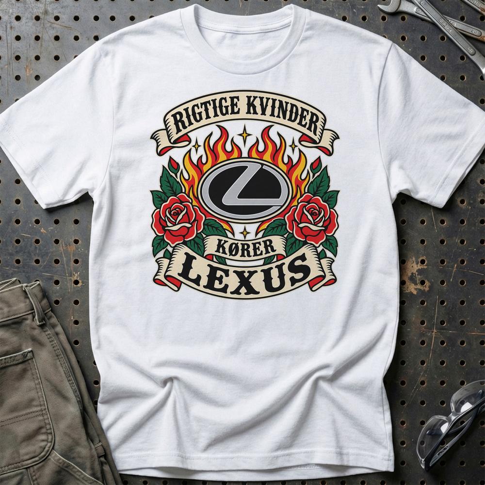
Produktbillede af Lexus Rigtige Kvinder Kører – Roser og Flammer T-Shirt