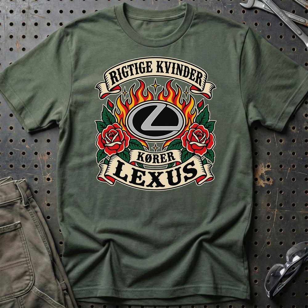 
Produktbillede af Lexus Rigtige Kvinder Kører – Roser og Flammer T-Shirt