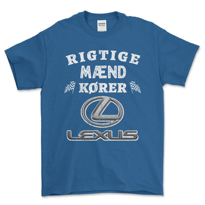 Lexus Rigtige Mænd Kører - Unisex T-Shirt , Bomuld-Beklædning-Lexus-Blå Royal-S-Forside-Garage Culture Shop- garage - man cave - merchandise