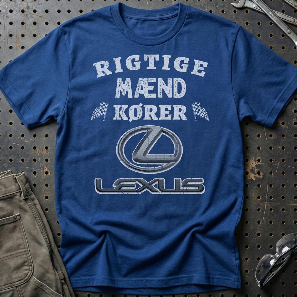 Lexus Rigtige Mænd Kører - Unisex T-Shirt , Bomuld-Beklædning-Lexus-Blå Royal-S-Garage Culture Shop- garage - man cave - merchandise