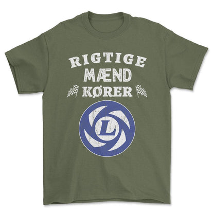 Leyland Rigtige Mænd Kører - Unisex T-Shirt , Bomuld-Beklædning-Layland-Grøn Militær-S-Forside-Garage Culture Shop- garage - man cave - merchandise