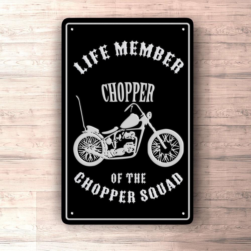 Life Member Of The Chopper Squad Skilte, Musemåtte, Dørmåtte , Plakat-Skilte-Life Member-Garage Culture Shop- garage - man cave - merchandise