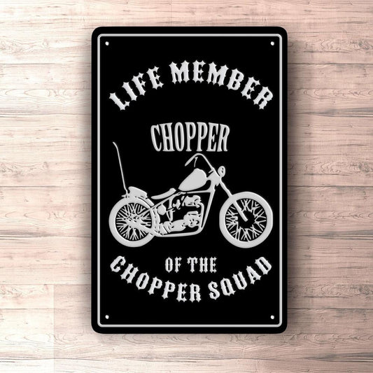 Life Member Of The Chopper Squad Skilte, Musemåtte, Dørmåtte , Plakat-Skilte-Life Member-Garage Culture Shop- garage - man cave - merchandise