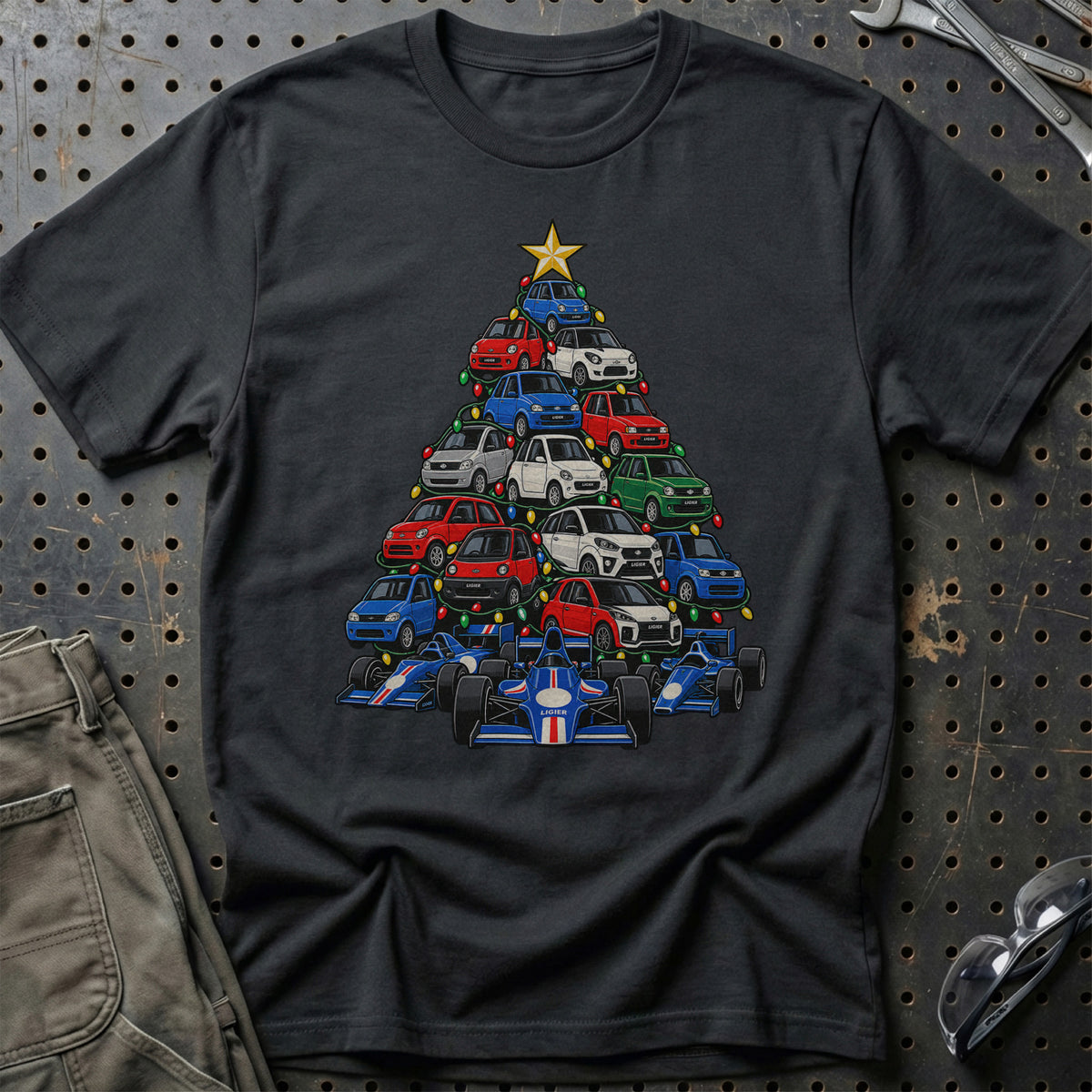 Ligier Juletræ T-Shirt-Beklædning-Ligier-Sort-S-Garage Culture Shop- garage - man cave - merchandise