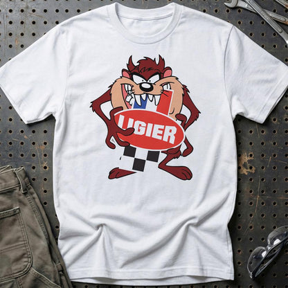 Ligier TAZ Unisex T-Shirt , Bomuld-Beklædning-Ligier-Hvid-S-Garage Culture Shop- garage - man cave - merchandise