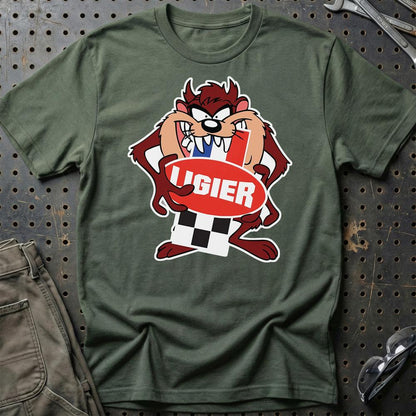 Ligier TAZ Unisex T-Shirt , Bomuld-Beklædning-Ligier-Grøn Militær-S-Garage Culture Shop- garage - man cave - merchandise