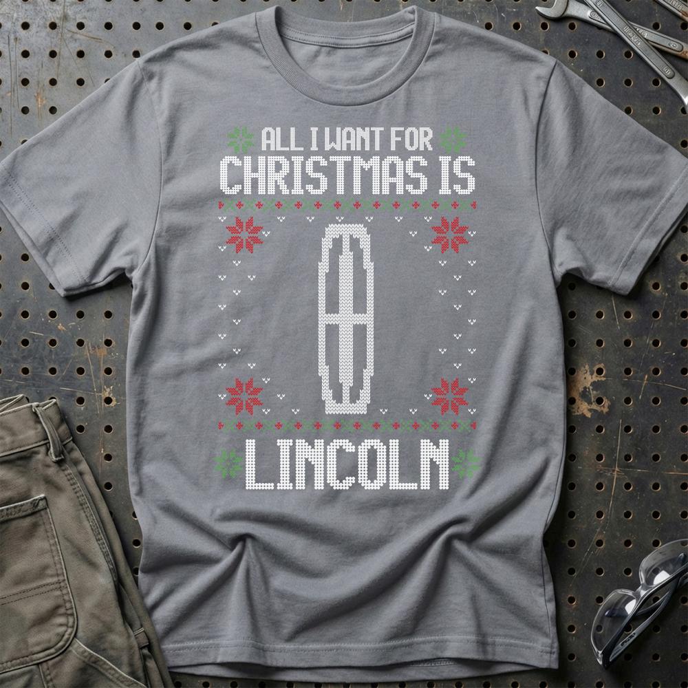 Lincoln - All I Want For Christmas T-Shirt-Beklædning-Lincoln-Grå Sport-S-Garage Culture Shop- garage - man cave - merchandise