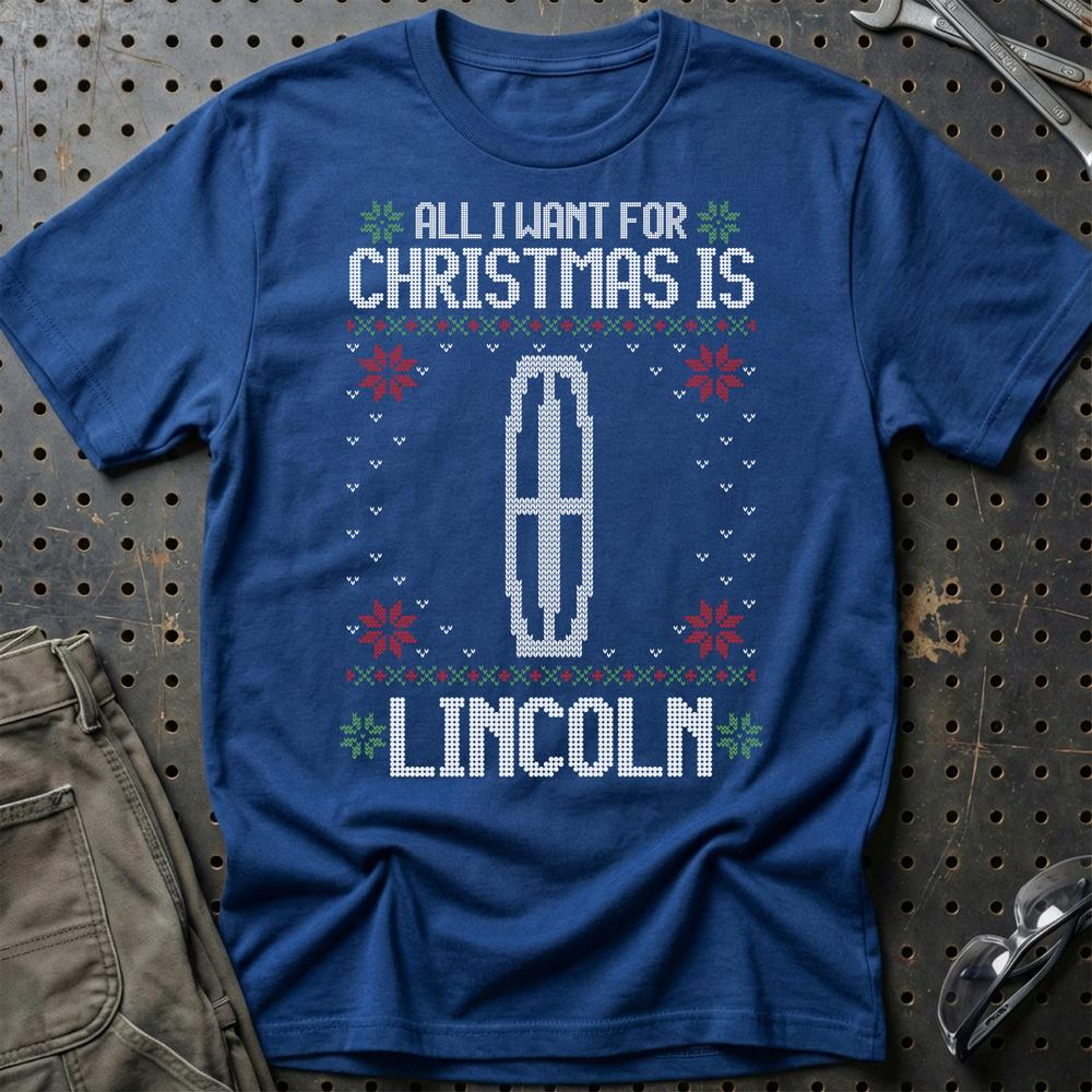 Lincoln - All I Want For Christmas T-Shirt-Beklædning-Lincoln-Blå Royal-S-Garage Culture Shop- garage - man cave - merchandise