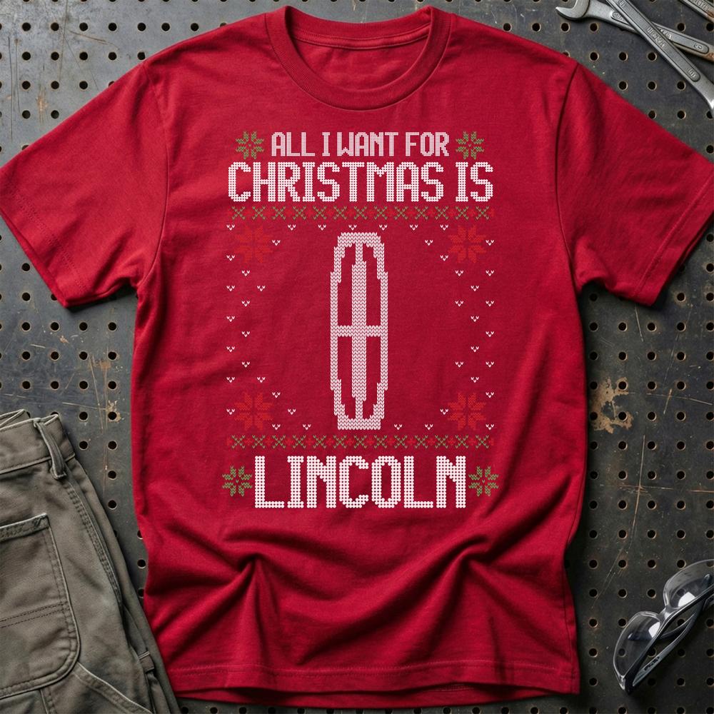 Lincoln - All I Want For Christmas T-Shirt-Beklædning-Lincoln-Rød-S-Garage Culture Shop- garage - man cave - merchandise