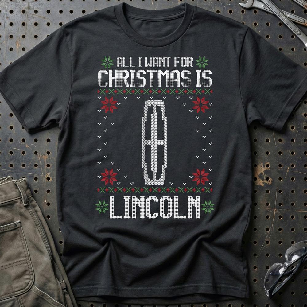Lincoln - All I Want For Christmas T-Shirt-Beklædning-Lincoln-Sort-S-Garage Culture Shop- garage - man cave - merchandise