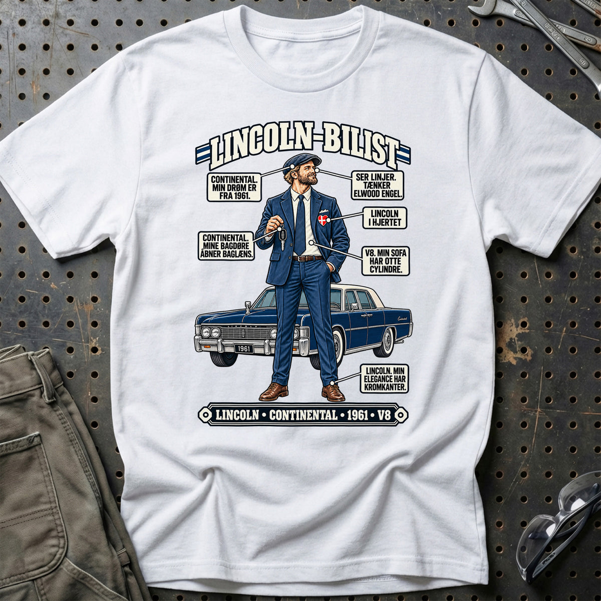 
Lincoln-Bilist T-Shirt – Hvid