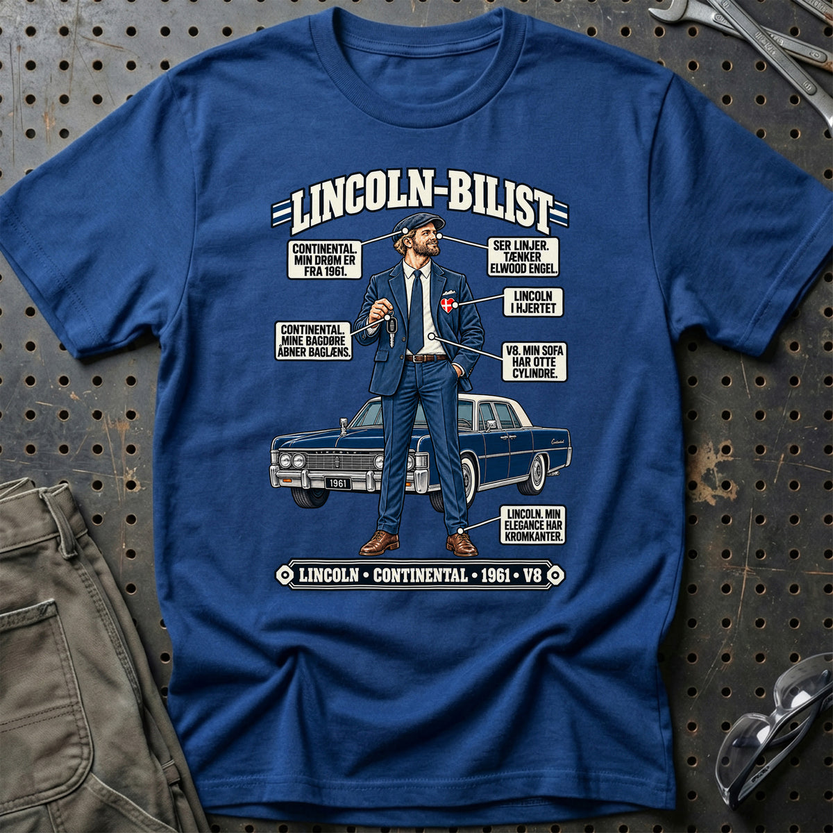 
Lincoln-Bilist T-Shirt – Blå Royal