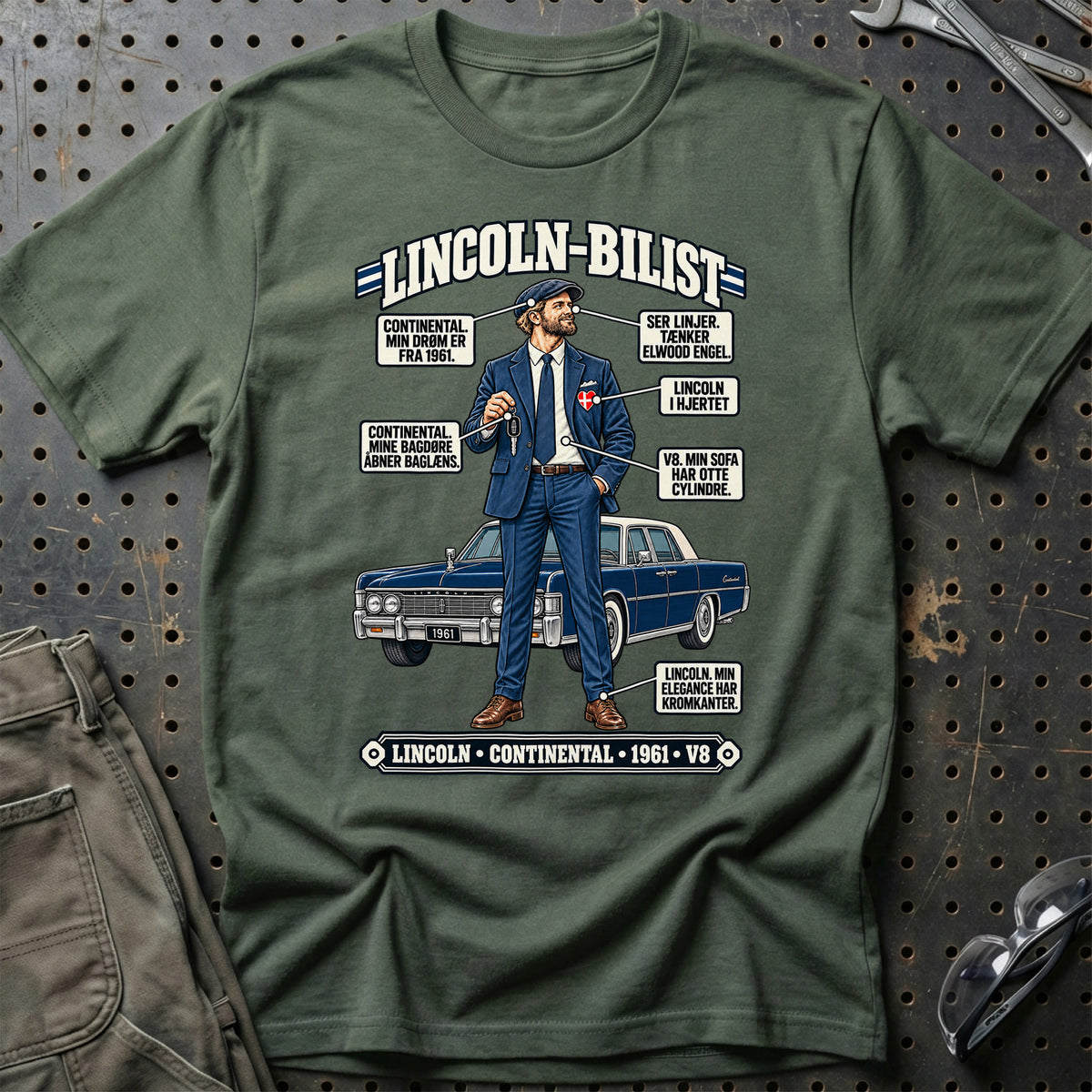 
Lincoln-Bilist T-Shirt – Grøn Militær