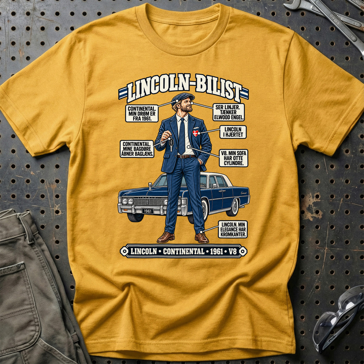 
Lincoln-Bilist T-Shirt – Guld