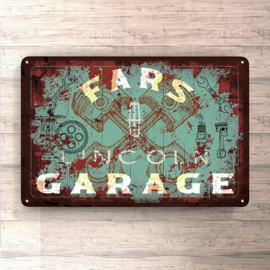 Lincoln Fars Garage Vintage Skilte, Musemåtte, Dørmåtte-Skilte-Lincoln-Garage Culture Shop- garage - man cave - merchandise