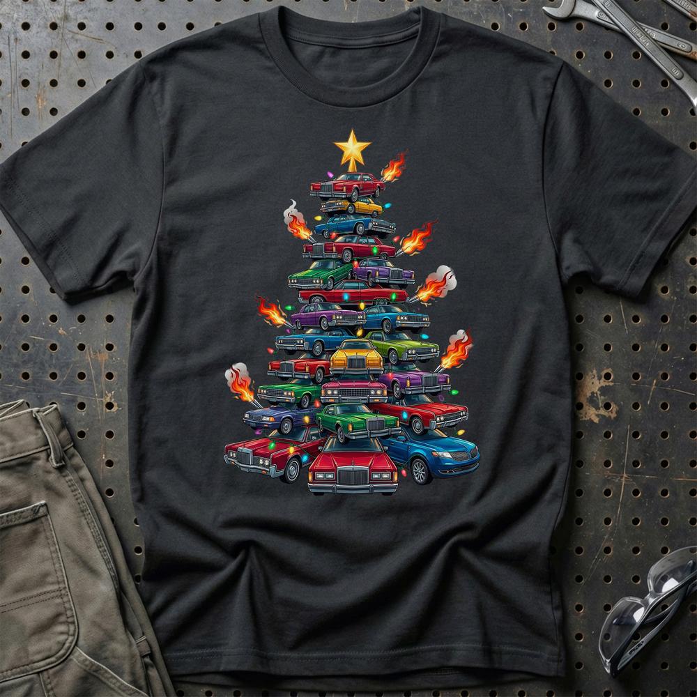 Lincoln Juletræ Christmas Tree T-Shirt-Beklædning-Lincoln-Sort-S-Garage Culture Shop- garage - man cave - merchandise