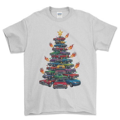 Lincoln Juletræ Christmas Tree - Unisex T-Shirt-Beklædning-Lincoln-Hvid-S-Forside-Garage Culture Shop- garage - man cave - merchandise