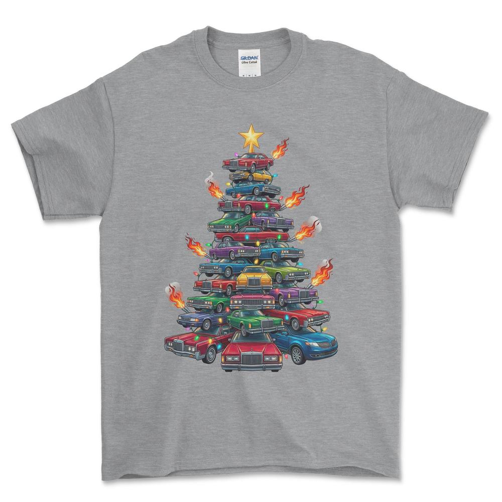 Lincoln Juletræ Christmas Tree - Unisex T-Shirt-Beklædning-Lincoln-Grå Sport-S-Forside-Garage Culture Shop- garage - man cave - merchandise