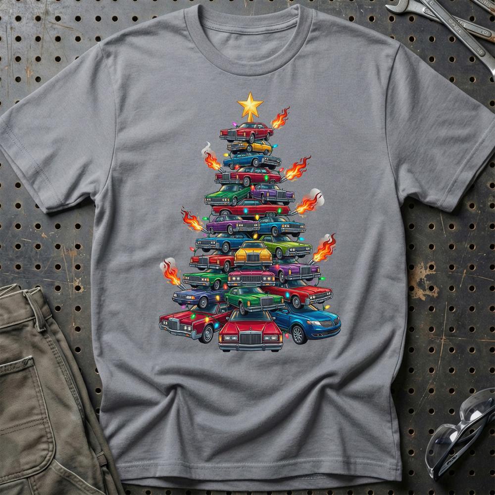 Lincoln Juletræ Christmas Tree - Unisex T-Shirt-Beklædning-Lincoln-Grå Sport-S-Garage Culture Shop- garage - man cave - merchandise