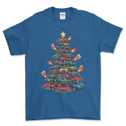 Lincoln Juletræ Christmas Tree - Unisex T-Shirt-Beklædning-Lincoln-Blå Royal-S-Forside-Garage Culture Shop- garage - man cave - merchandise
