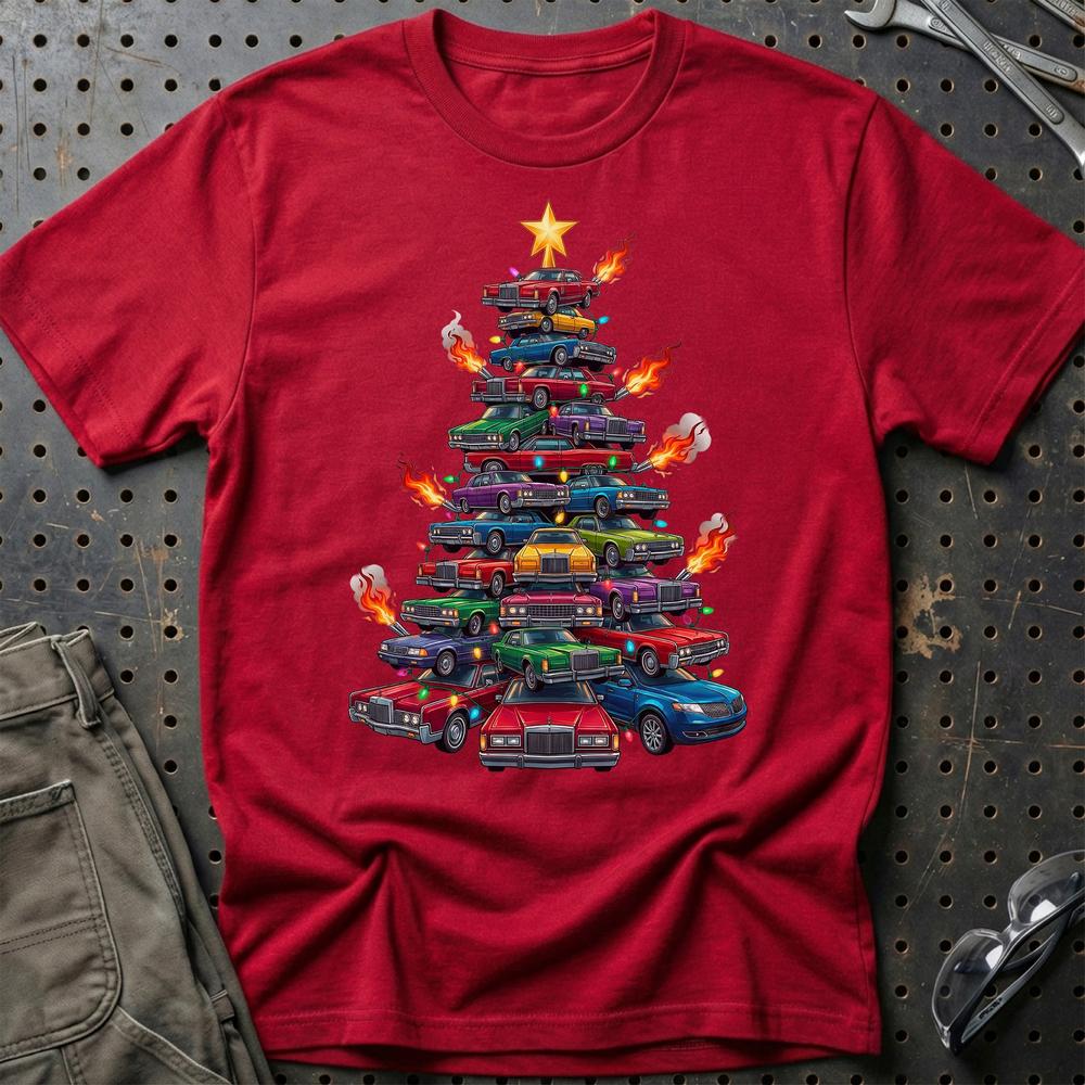 Lincoln Juletræ Christmas Tree - Unisex T-Shirt-Beklædning-Lincoln-Rød-S-Garage Culture Shop- garage - man cave - merchandise
