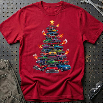 Lincoln Juletræ Christmas Tree - Unisex T-Shirt-Beklædning-Lincoln-Rød-S-Garage Culture Shop- garage - man cave - merchandise