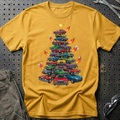 Lincoln Juletræ Christmas Tree - Unisex T-Shirt-Beklædning-Lincoln-Guld-S-Garage Culture Shop- garage - man cave - merchandise