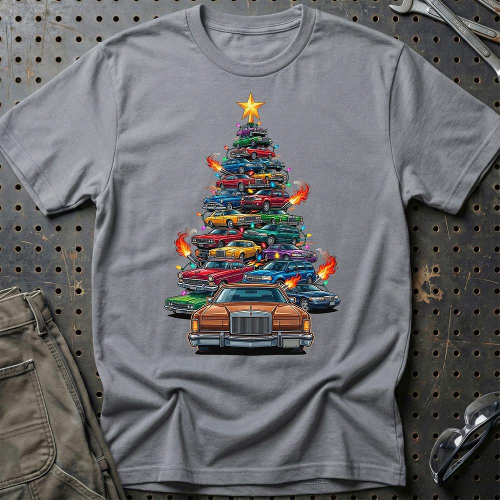 Lincoln MK4 Juletræ Christmas Tree - Unisex T-Shirt-Beklædning-Lincoln-Grå Sport-S-Garage Culture Shop- garage - man cave - merchandise