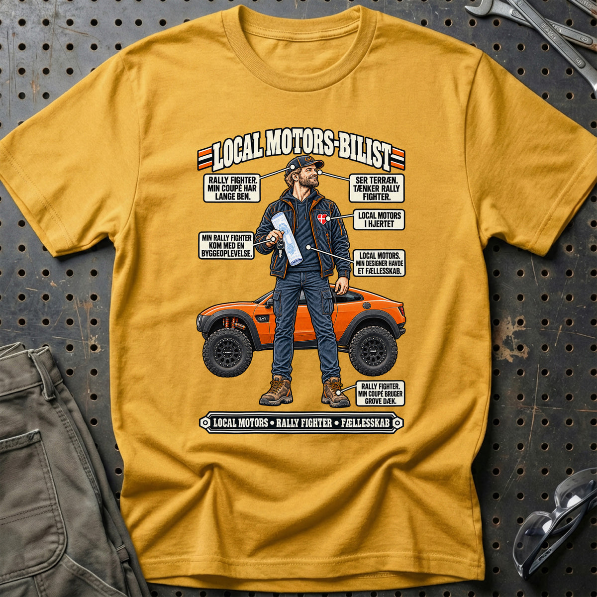 
Local Motors-Bilist T-Shirt – Guld