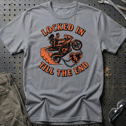 Locked In Till The End – Unisex T-Shirt , Bomuld-Beklædning-Garage Culture-Grå Sport-S-Garage Culture Shop- garage - man cave - merchandise