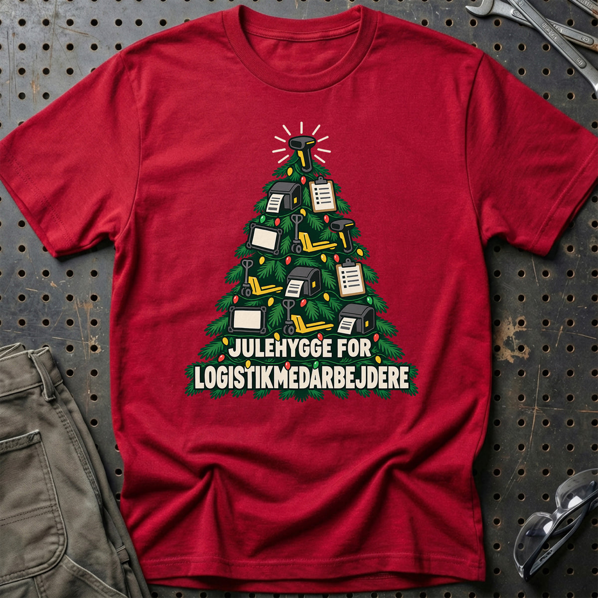 
Logistikmedarbejder – Julehygge – Unisex T-Shirt – Rød