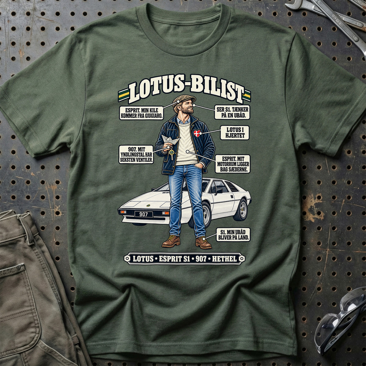 
Lotus-Bilist T-Shirt – Grøn Militær